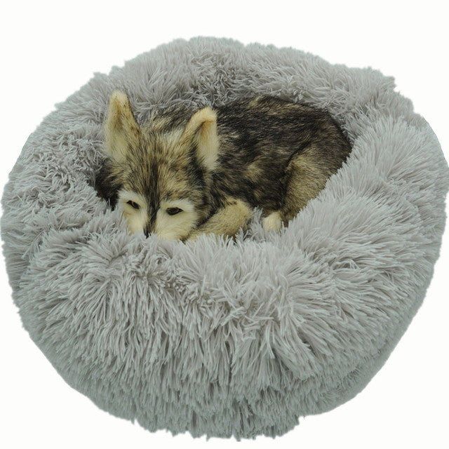 Dog Bed Long Plush Round Cat House