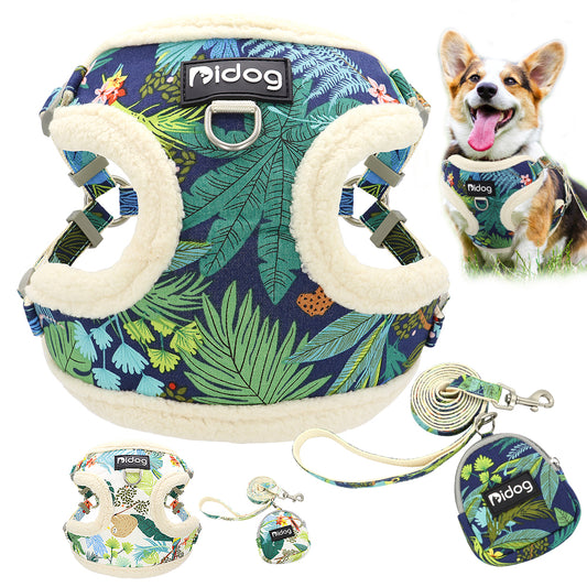 Soft Padded Mesh Harness Vest Leash For Small Dogs