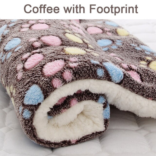 New Cute Dog Bed Mats Soft Flannel Fleece Paw - Dog Bed Supplies