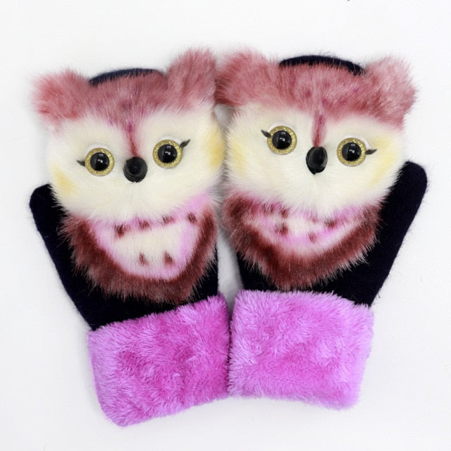 Animal Panda Raccoon Design Warm Gloves