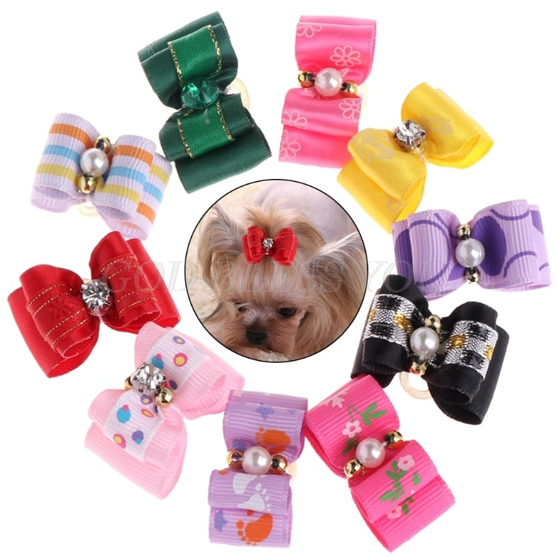 Hair Clip Bow Knot Grooming Headdress Dog