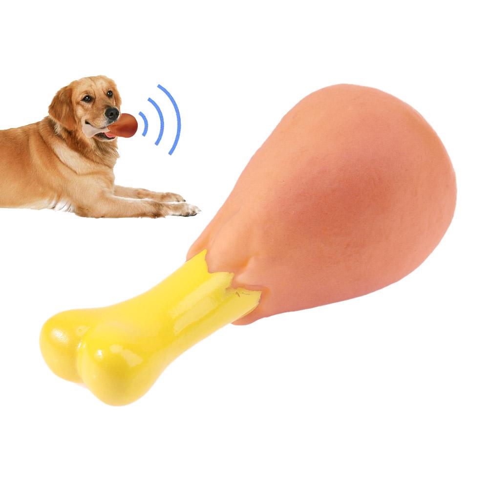 Pet Toy Rubber Chicken Leg Squeaker Chew