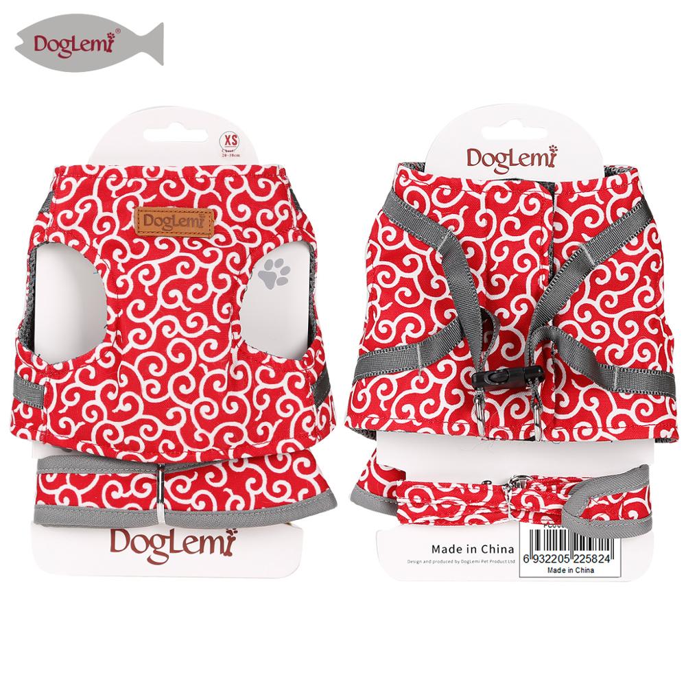 Flower Design Puppy Dog Harness Clothes