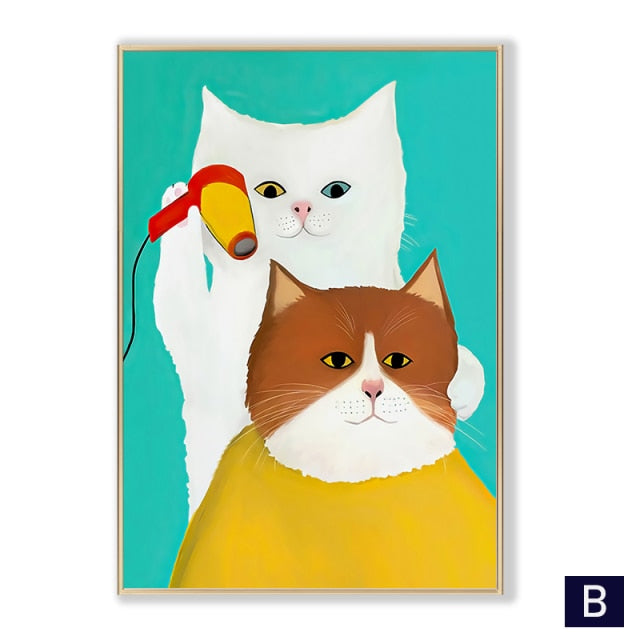 Cartoon Cute Cat Modern Posters