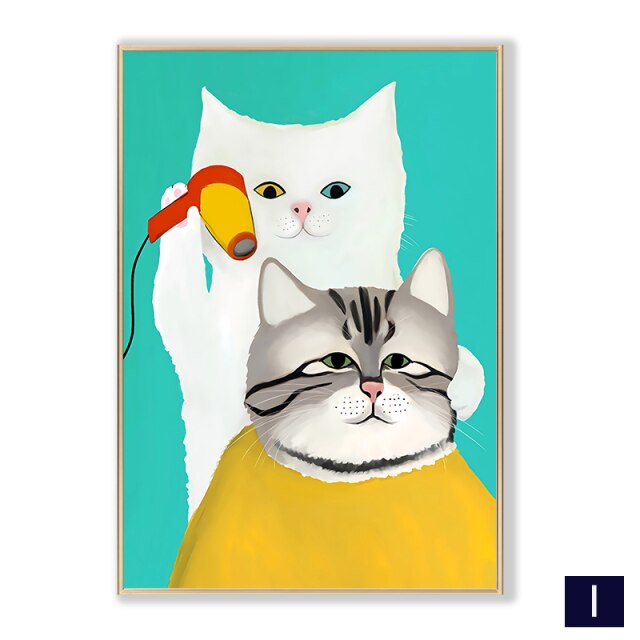 Cartoon Cute Cat Modern Posters