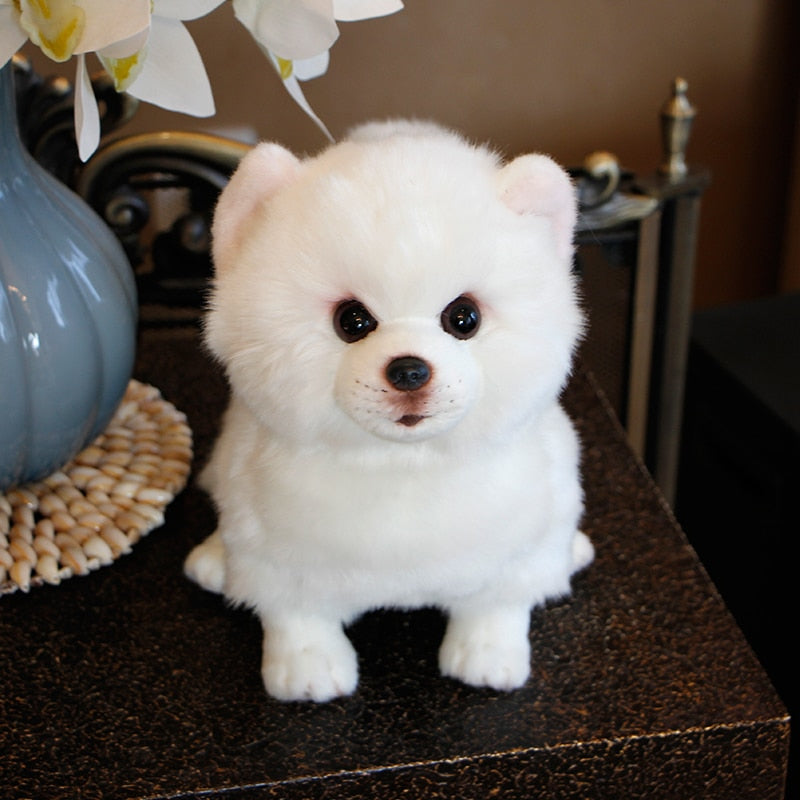 Plush Pomeranian Dog Doll Simulation