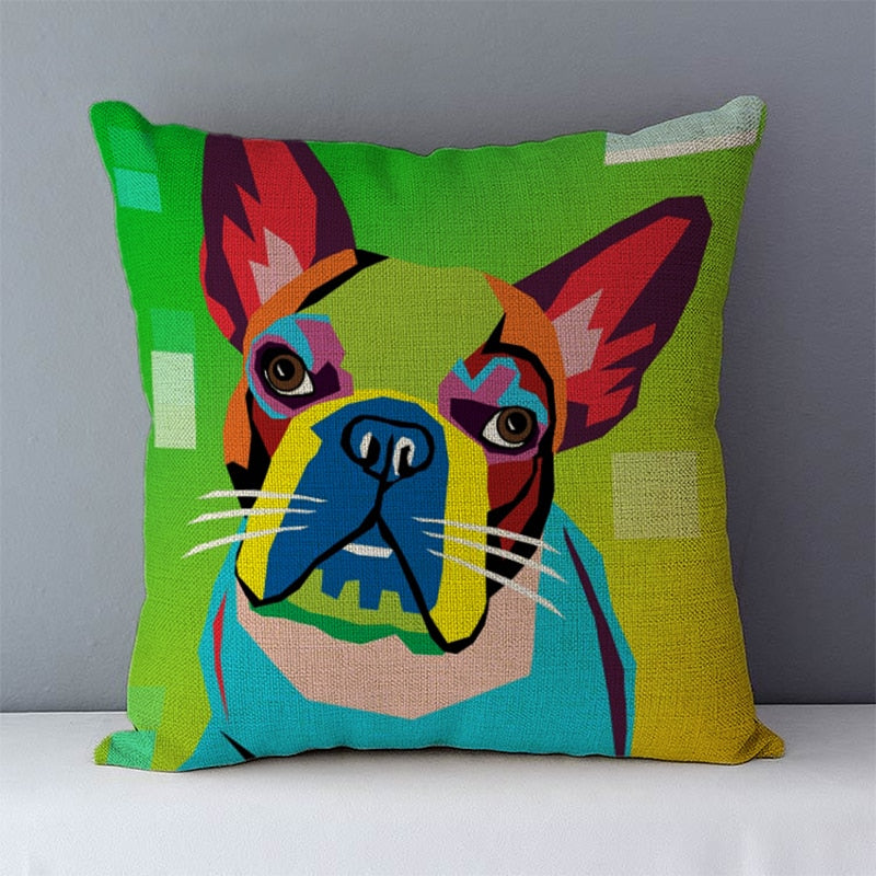 Square pillowcase decorative dog printed
