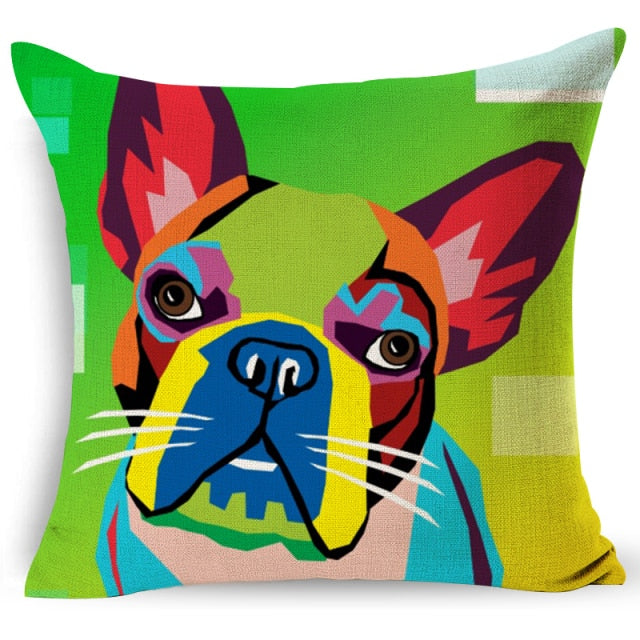 Square pillowcase decorative dog printed