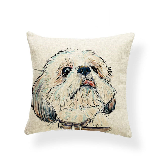 Cute Dog Cushion Cover Pillowcase