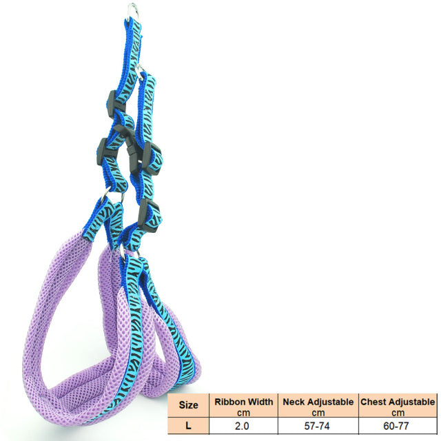 Dog Harness Vest Leash Polka Dot