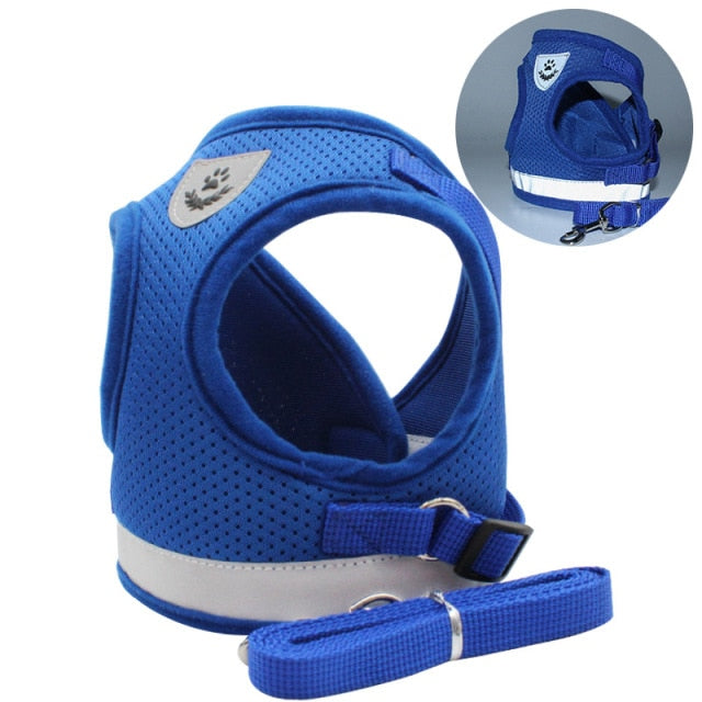 Breathable Harness And Leash Vest Adjustable Easy Control