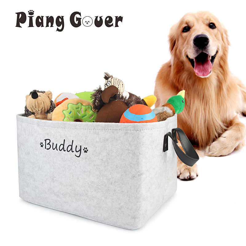 Custom Felt Pet Toy Storage Basket