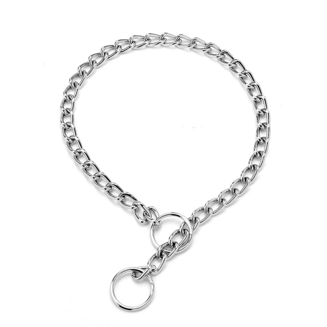 Dog Chain Iron Metal Double Chain Row Choke Collars
