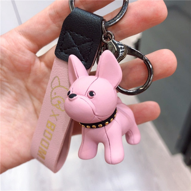 Dog Keychain Colorful Soft Rubber