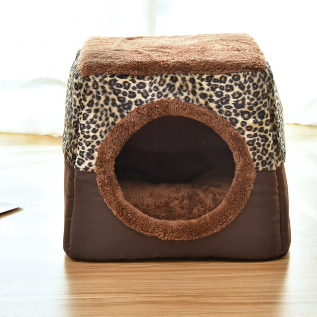 2 In 1 Cat Tent Cave Bed Soft Indoor