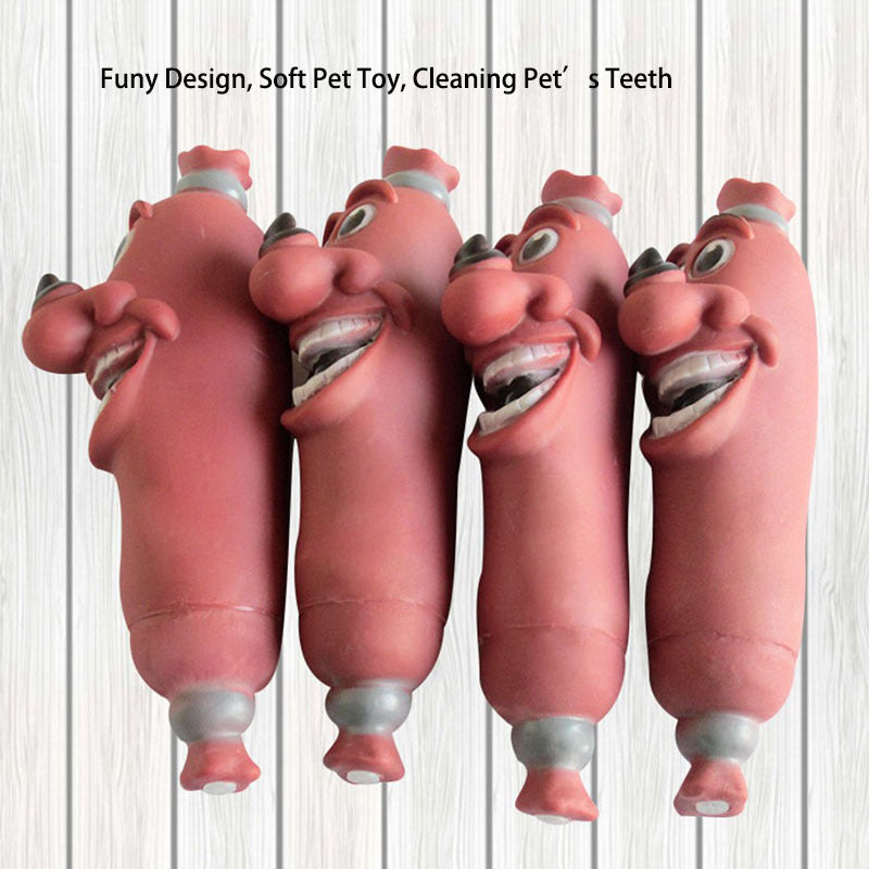 Brown Chew Toy Rubber Sausage For Pets