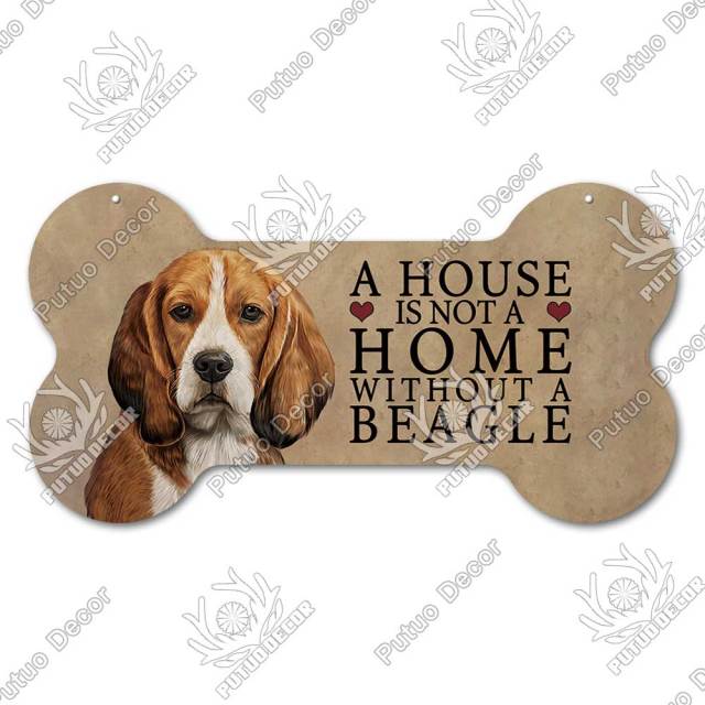 Dog Bone Sign Plaque Wooden Dog Tag