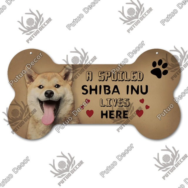Pet Bone Sign Plaque Wood Lovely Decorative