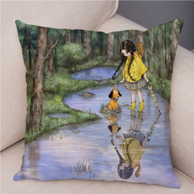 Cute Girl Fairy Tale World Pillowcase