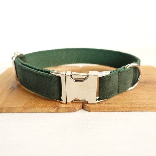Dog Collar Velvet Leash Set