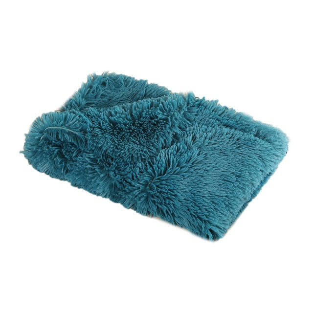Fluffy Plush Dog Blanket Pet Sleeping Mat Cushion - Dog Bed Supplies