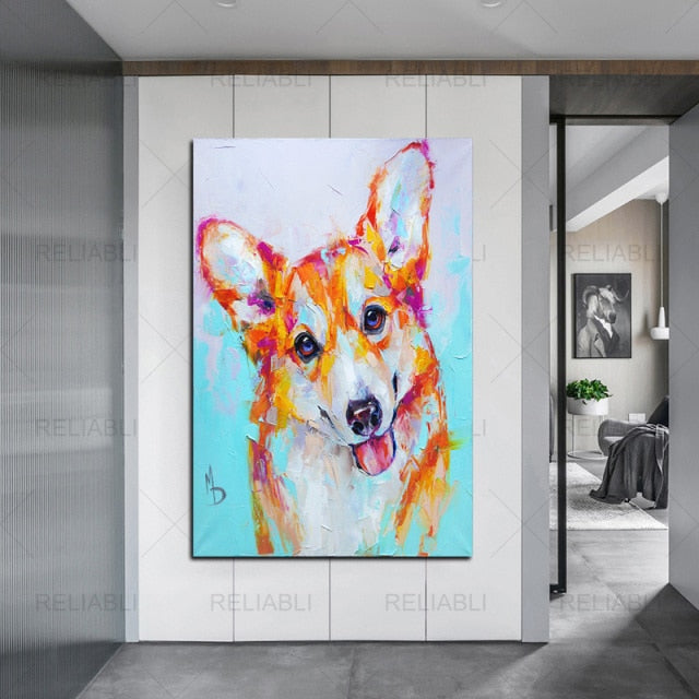 Modern Cool Dog Animal Canvas Painting