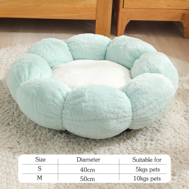 Flower Shaped Bed House Soft Plush Dog Basket