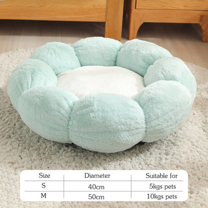 Flower Shaped Bed House Soft Plush Dog Basket