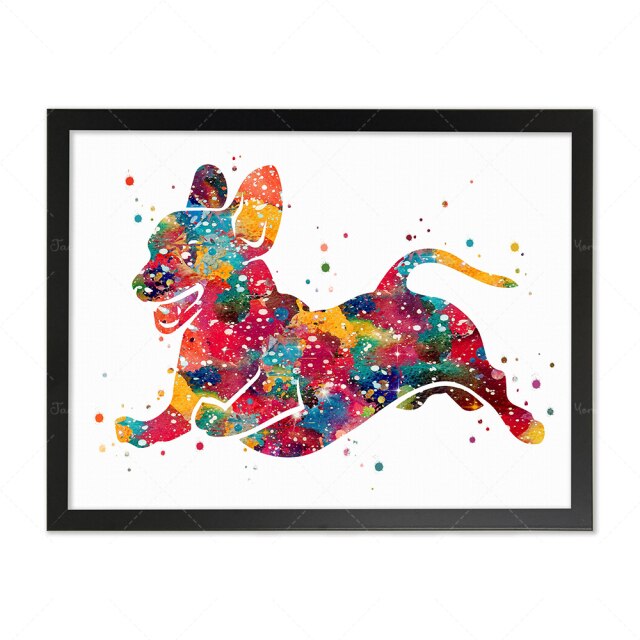 Watercolor Poster Set Sausage Dog