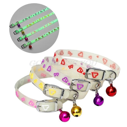 Glowing Collars With Bells Dogs Necklace