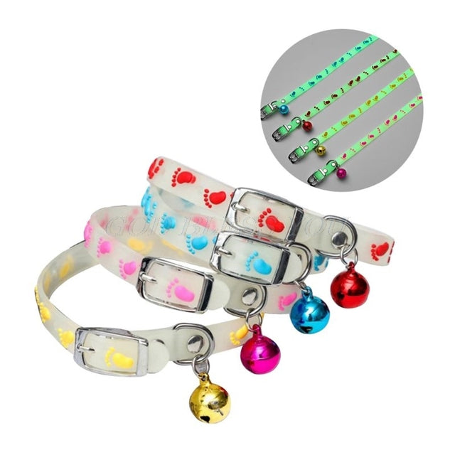 Glowing Collars With Bells Dogs Necklace