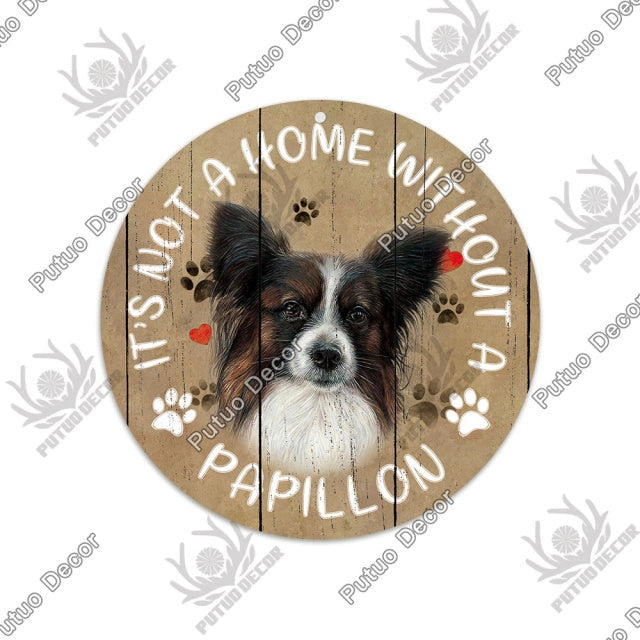 Dog Round Wooden Signs Friendship Pendant