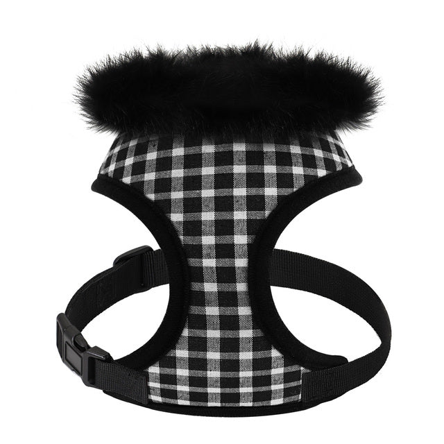 Soft Warm Dog Harness Winter Puppy Vest Plaid