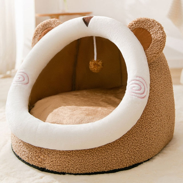 Dog Bed Cute Bear House for Indoor
