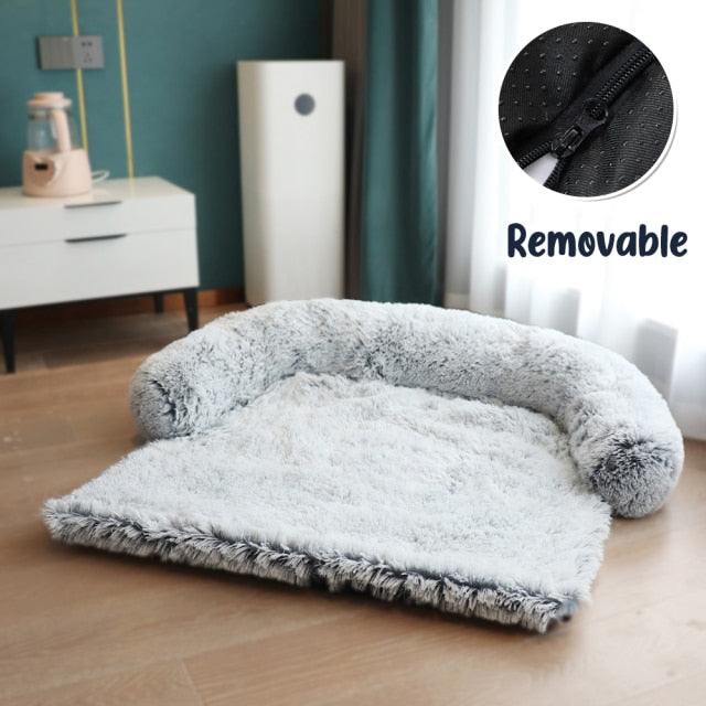 Dog Sofa Cover Luxury Bed Couch with Neck Bolster - Dog Bed Supplies