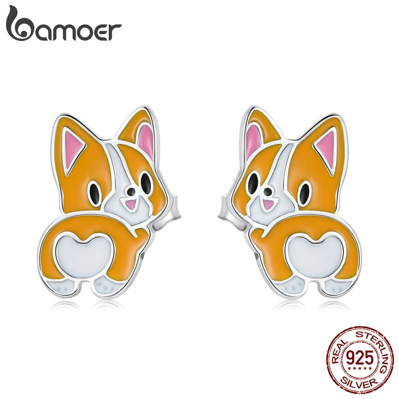 Cute Dog Earrings Corgi Stud