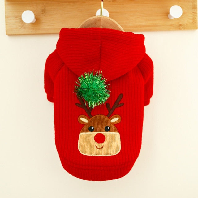 Elk Printed Dog Christmas Clothes
