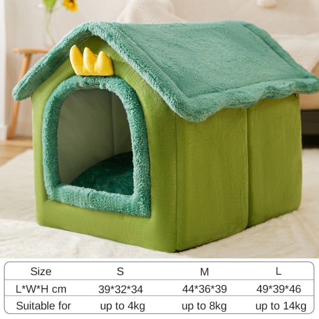 Winter Dog Bed Pet Warm Enclosed Cave Tent House - Dog Bed Supplies