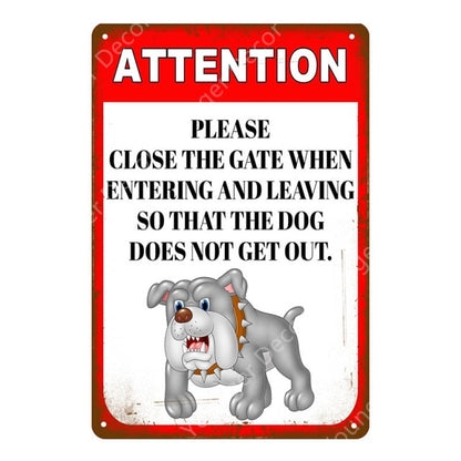 Metal Signs Warning Guard Dog