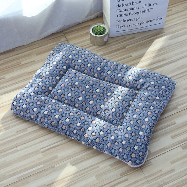 Breathable Cat Bed Square Pet Mat Coral Fleece Bed