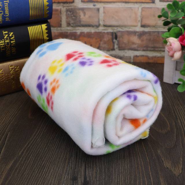 Soft Pet Blanket Winter Paw Print