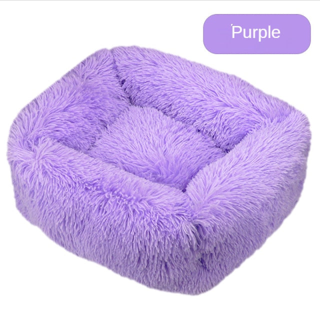 Pet Beds Long Plush Bed Square Solid Color Beds Mat - Dog Bed Supplies