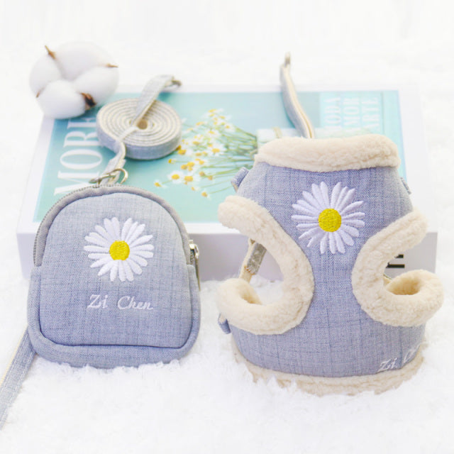 Dog Harness and Leash Set Snack Bag Soft