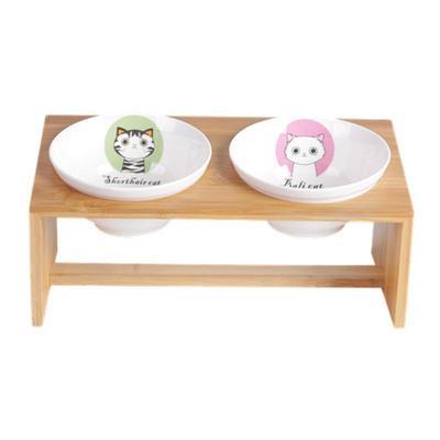 Double Bowl Dog Food Water Feeder