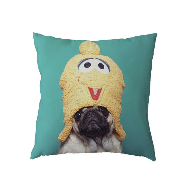 Dogs Pillow Cover White Cushion Cover