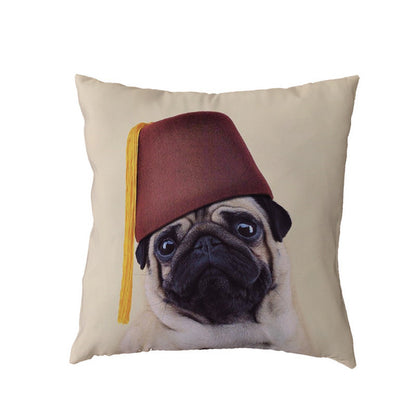 Dogs Pillow Cover White Cushion Cover