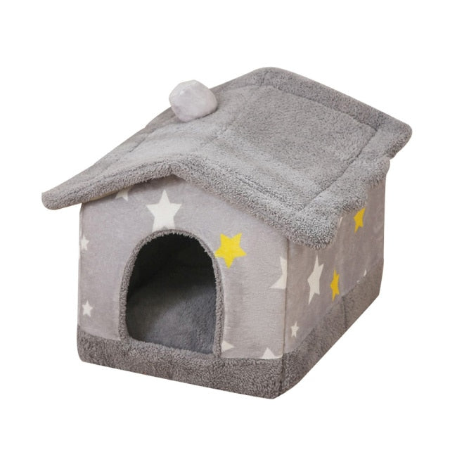 Foldable Dog Bed Warm House - Dog Bed Supplies