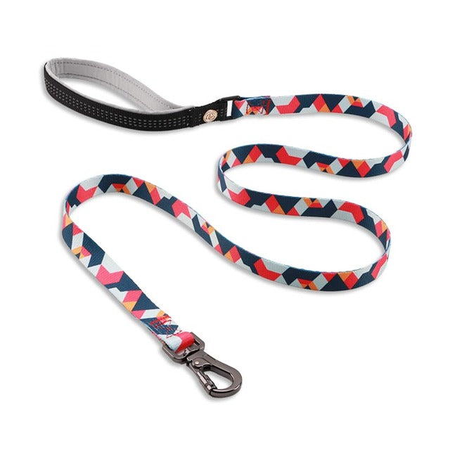 Nylon Dog Leash Running Plaid Reflective Soft Padded