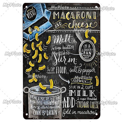 Hand-Painted Vintage Metal Sign Tin