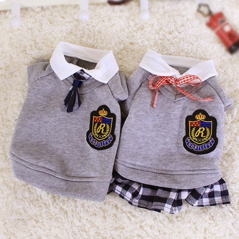 Puppy Plaid Dog Dress T-shirt Pullover